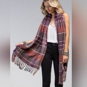 Natura Multi Color Oblong Plaid Winter Fashion Scarf Wrap Pashmina